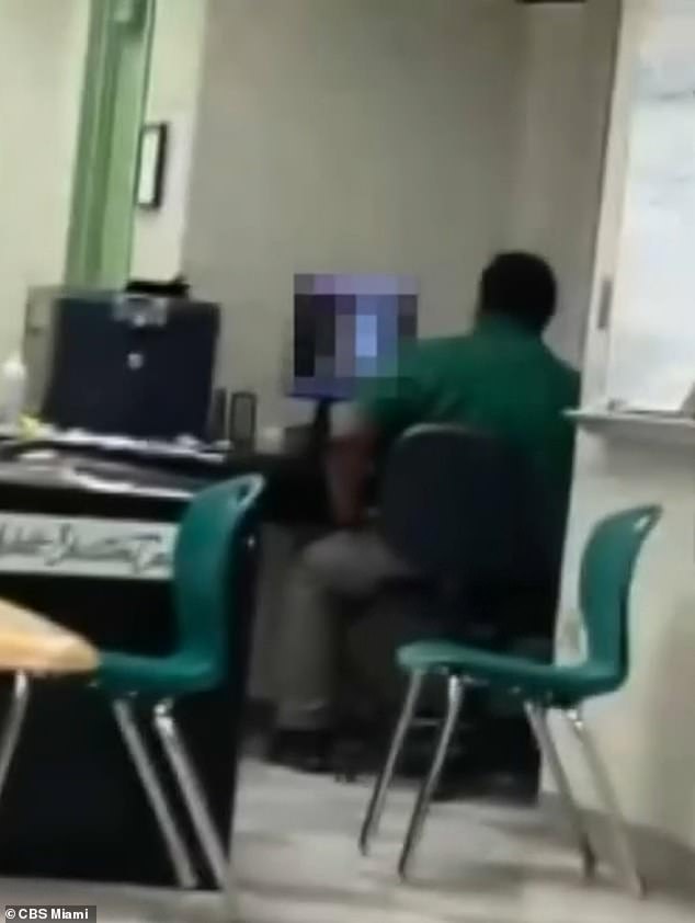 Max Edwards was seen on video apparently viewing pornographic material in a classroom at Miami Jackson Senior High