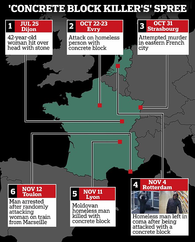 Migrant killer who beat man to death with a concrete