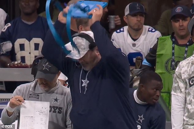 Cowboys coach Mike McCarthy lost his cool Sunday when he threw a tablet on the ground