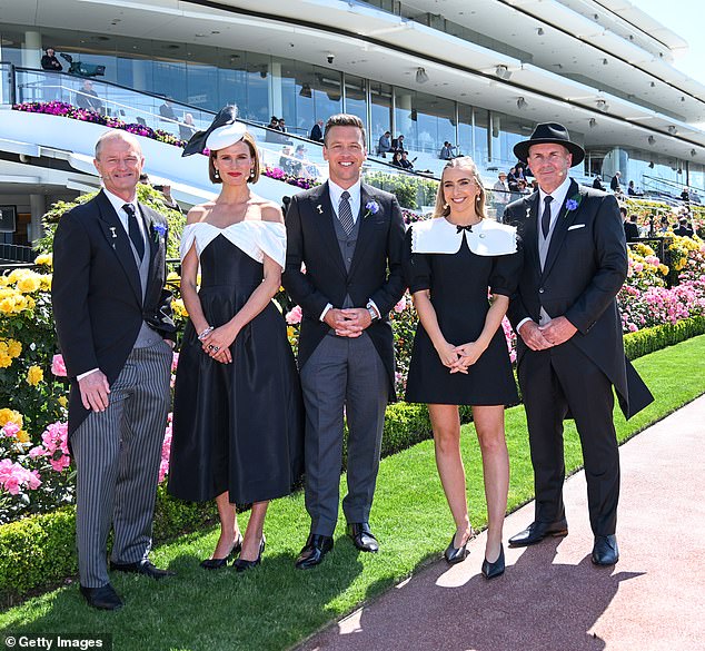 Francesca posed alongside fellow Nine commentators David Gately, James Bracey, Grace Ramage and Tony Jones. All depicted