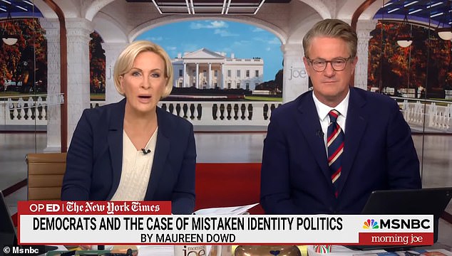 Morning Joe co-hosts Mika Brzezinski and Joe Scarborough discussed Maureen Dowd's New York Times op-ed about Democrats embracing political correctness