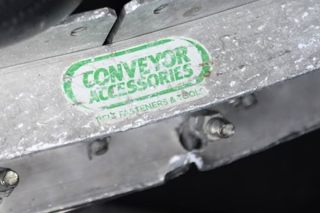 Victoria Police believe the piece of metal was a Riv-Nail drive system (pictured), a tool designed for maintaining conveyor belts