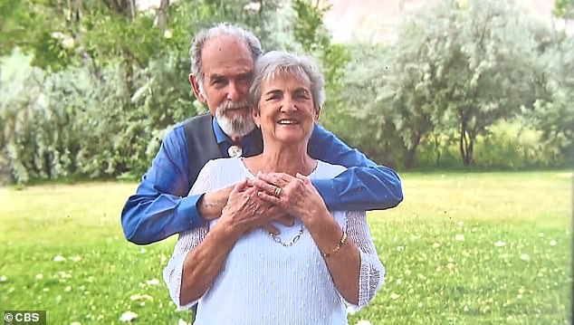 Mr Smith is pictured above with his wife Doris, who says she now feels guilty for giving him the onions from her burger