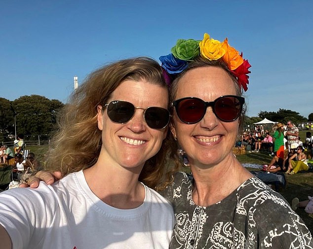 Melanie Erwin, 57, from London, pictured with her partner Sarah, 39, thought she was suffering from Long Covid as her main sign that something was wrong was terrible fatigue