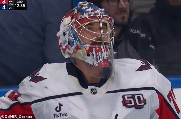 Charlie Lindgren seemed dejected after his shocking mistake for the Capitals on Wednesday