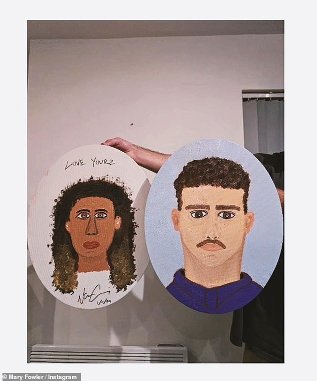 Mary Fowler shared a photo of the paintings she and boyfriend Nathan Cleary had made of each other