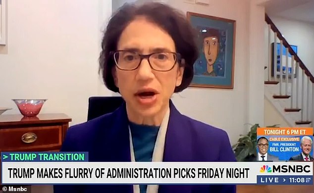 Washington Post columnist Jennifer Rubin is ridiculed for calling Donald Trump's Cabinet nominations '1,000 shades of white'