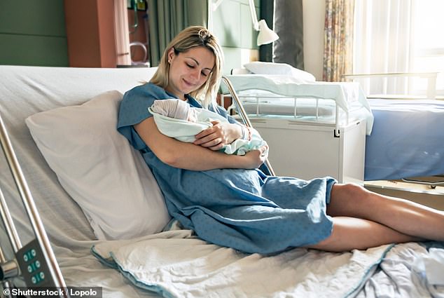 A new mother's husband has sparked outrage after she admitted asking doctors to add 'another stitch' to her vagina after the birth of their child (stock image)