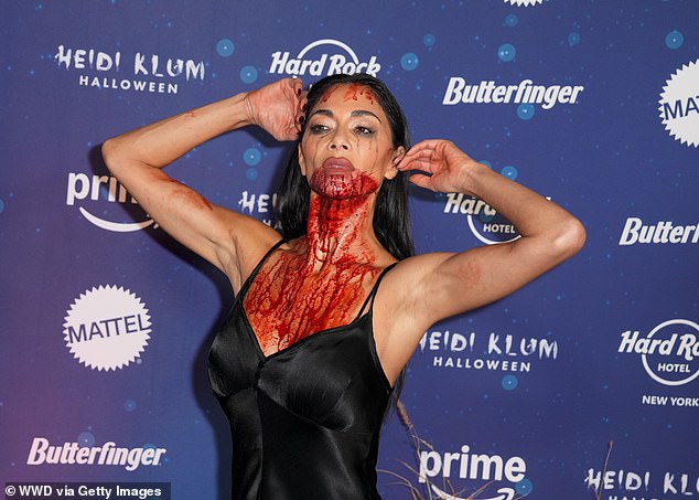 Nicole Scherzinger certainly made light work of her Halloween costume this year as she attended Heidi Klum's annual party in the same outfit she wears for her Broadway play, Sunset Boulevard