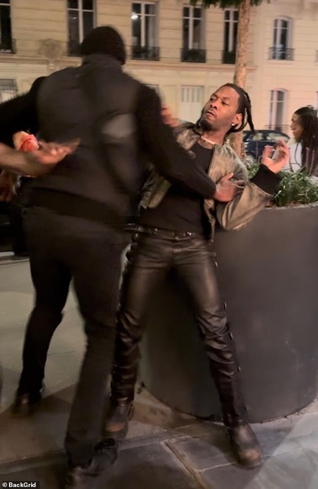 Offset was stopped when a huge street fight broke out in Paris on Wednesday