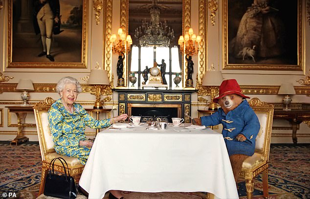 The late monarch's cameo features a brief glimpse of her afternoon tea with Paddington