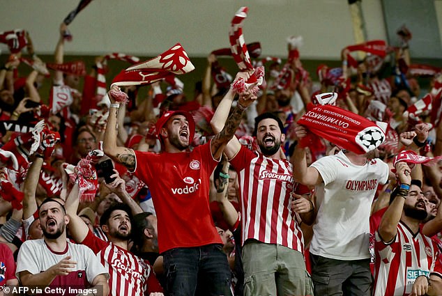 Thousands of fans celebrated the historic victory at the Agia Sophia Stadium