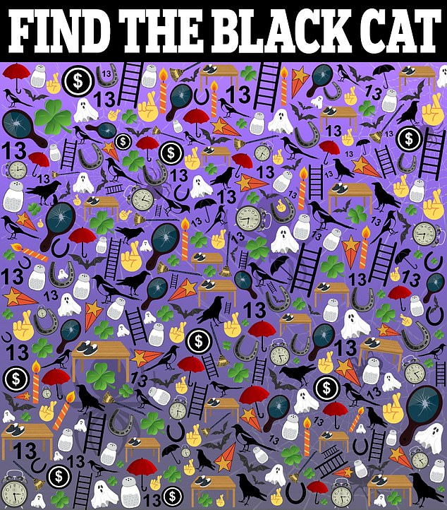 A new Halloween brainteaser challenges people to find the black cat in less than 20 seconds