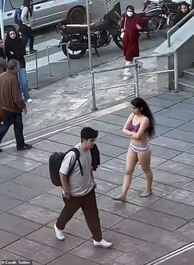 An unidentified female student was arrested in Iran on Saturday after she walked around the campus of the science and research department of Tehran's Islamic Azad University in her underwear.