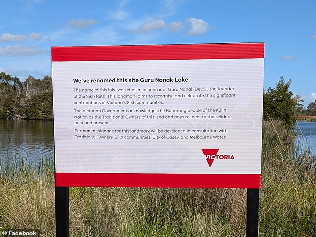 Berwick Springs Lake, southeast of Melbourne, has been renamed Guru Nanak Lake after Guru Nanak Dev Ji, the founder of the Sikh faith