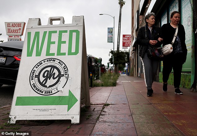 An advertisement for a cannabis store in Los Angeles, California