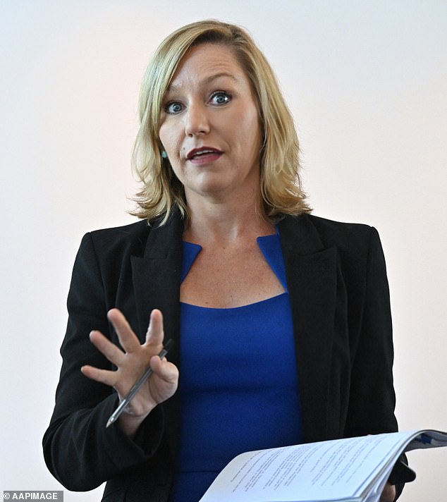 Greens Senator Larissa Waters (pictured) said she was 'shocked that a misogynistic, sexist and racist grifter' would likely become the next president