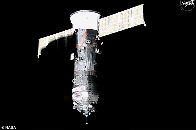 Progress 90 docked with Russia's Poisk module at 9:31 a.m. ET, and the Roscosmos cosmonauts identified an odor immediately after opening the hatch. NASA said the crew has yet to reopen the hatch