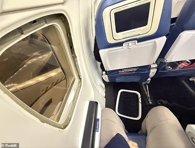 A Delta passenger has revealed that the edge of a plane window fell off during a rocky landing