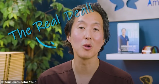 Plastic surgeon Dr Anthony Youn (pictured) shared his reaction to Dr Erol's surgeries with his 5.29 million subscribers on YouTube and admitted he 'didn't understand it'