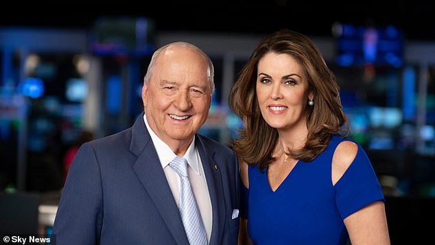 Alan Jones (left) is pictured with his old friend and former Sky News colleague Peta Credlin (right)