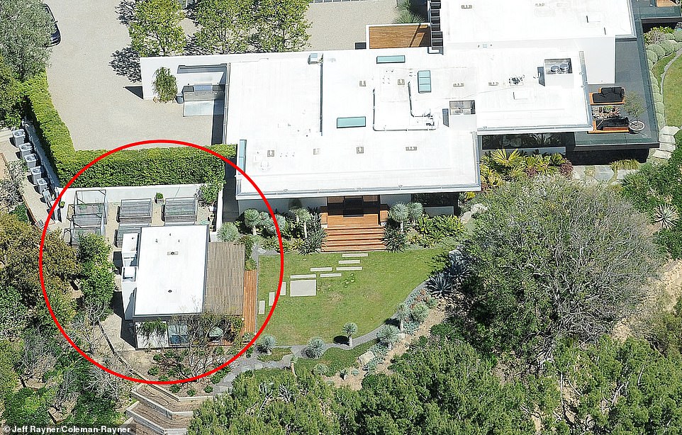 Archive photos show the puppy palace has replaced the herb garden previously planted at the Friends alum's home