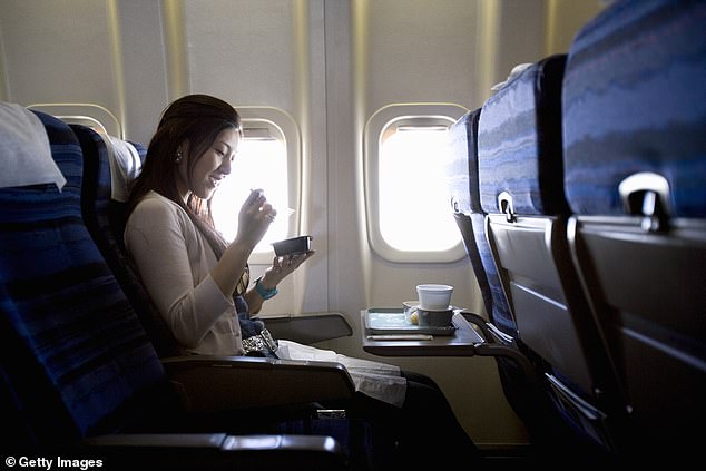 A frequent flyer has put on display the 'gag'-worthy food she got while sitting in first class on a Delta flight (stock image)