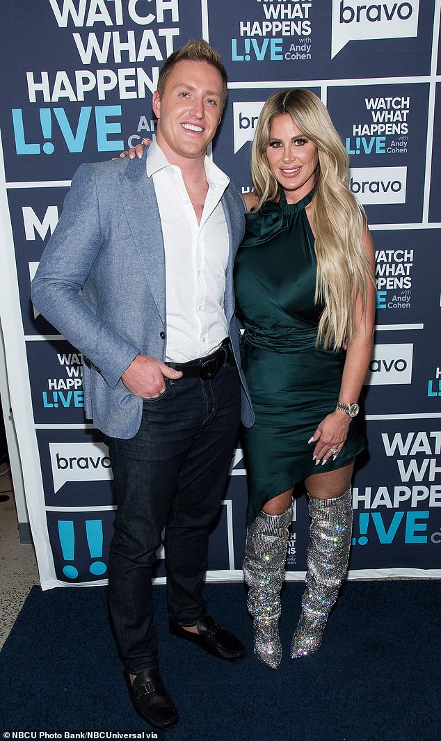 Kim Zolciak and Kroy Biermann were warned by police to stay away from each other amid their controversial divorce battle; pictured in February 2019 in New York City