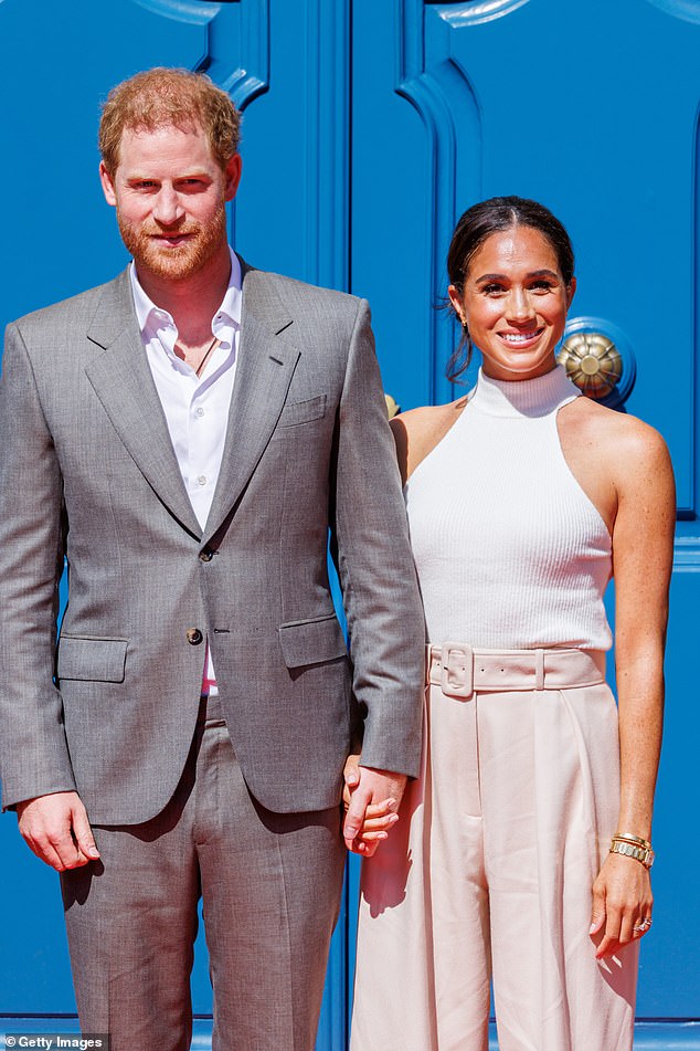 It looks like Prince Harry (pictured with Meghan in September 2022) is becoming more Californian with the phrases he uses and his accent