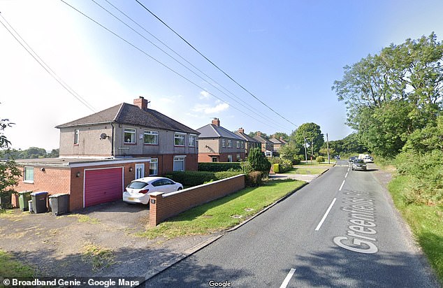 Greenfields Road in Bishop Auckland (pictured) had the slowest connection of anywhere in Britain, with broadband speeds of just 0.35Mb. At this speed, it would take 34 hours to download Inside Out 2