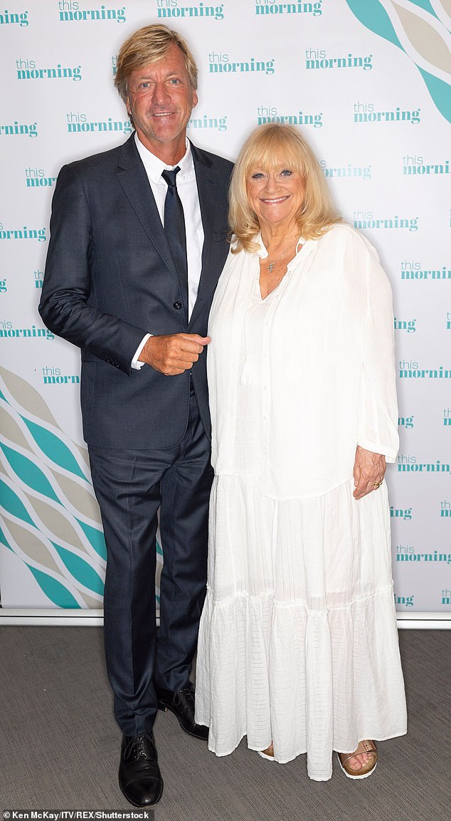 Richard Madeley revealed on Kate Thornton's White Wine Question Time podcast that he and wife Judy Finnigan sleep in separate beds (pictured in 2019)