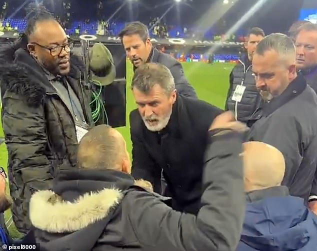 Ricky Gervais has poked fun at Roy Keane after the Irishman confronted a supporter in Ipswich