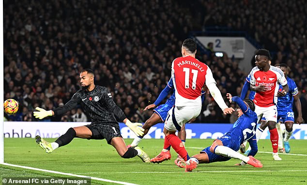 Gabriel Martinelli fired Arsenal ahead against Chelsea, but the match ended in a 1–1 draw