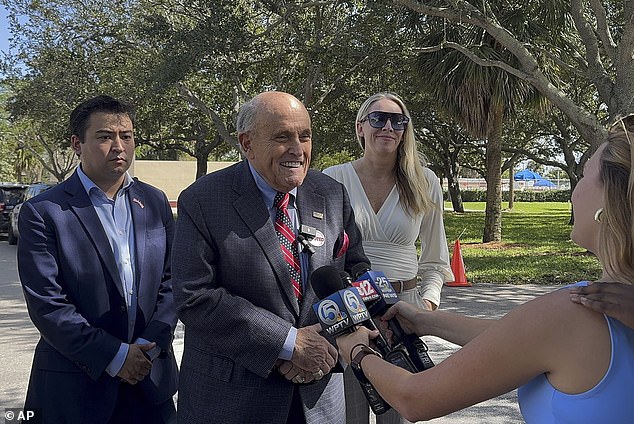 Former New York Mayor Rudy Giuliani, who cast his vote for former President Donald Trump on Thursday (photo), made racist comments about Haitian migrants in a podcast on Monday