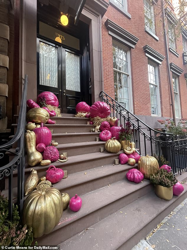 Five years ago, the threshold of her house was also attacked by thieves. Her sidewalk can be seen here earlier this week