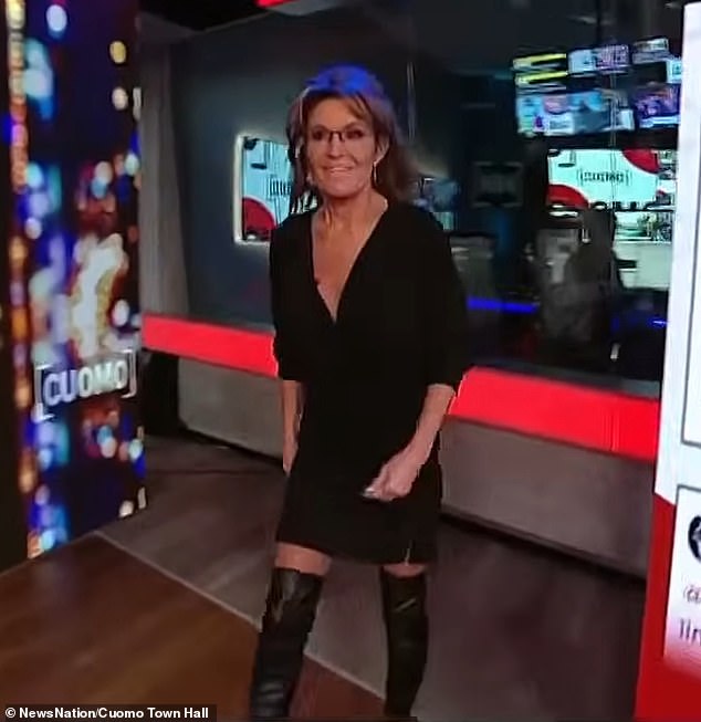 Sarah Palin sparked a backlash after donning a revealing outfit during an appearance on NewsNation this week