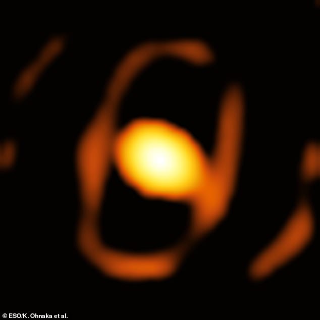 Scientists have taken the first ever close-up image of a star outside our own galaxy (pictured), capturing this stunning image of the 'Behemoth Star' WOH G64