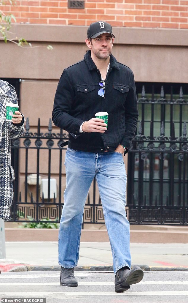 John Krasinski looked a little glum as he stepped out with a friend in Brooklyn after facing intense online trolling after winning the title of People's Sexiest Man Alive