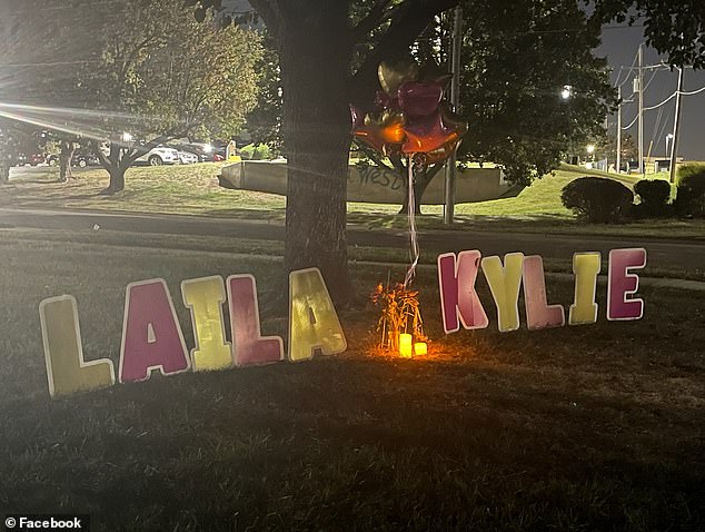 Neighbors of Laila and Kylie have set up a memorial where the girls often played