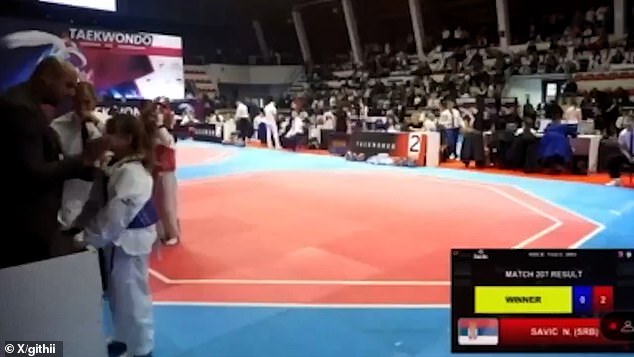 Valina Fetiou was representing Kosovo at the European Children's Taekwondo Championship in Tirana when the incident occurred, local media report