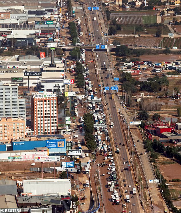 Aerial photographs have revealed the apocalyptic scale of the destruction caused by the floods in Valencia