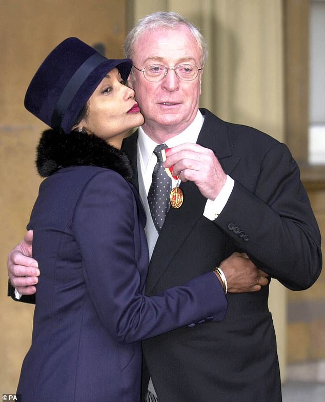 Britain would be 'mad' if it abolished the monarchy, Sir Michael Caine has said. Above: With his wife Shakira at Buckingham Palace after being knighted, November 2000