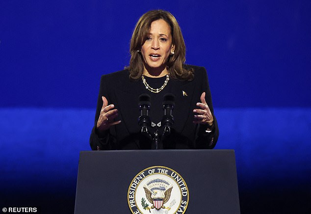 Kamala Harris has managed to keep the energy high at her rallies, although she does look tired, experts told DailyMail.com. She is pictured at a campaign rally on Monday in Philadelphia, Pennsylvania