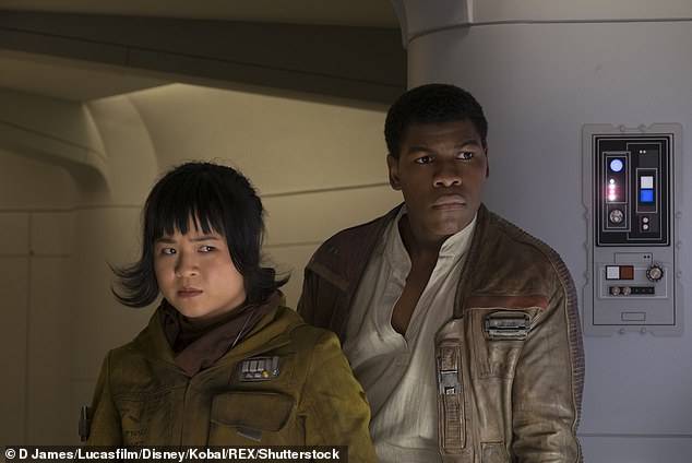 Kelly first appeared as Rose Tico in The Last Jedi (2017); pictured with costar John Boyega