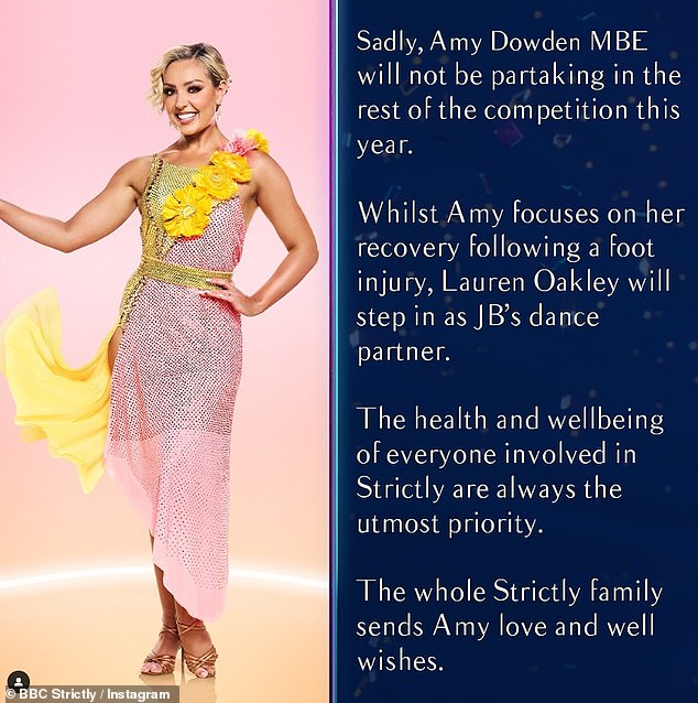 However, last week it was unfortunately announced that the dancer would withdraw from the competition due to the injury