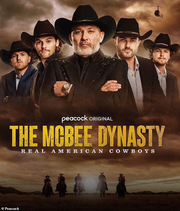 Steve A. McBee (center), 52, co-starred with his four sons in The McBee Dynasty: Real American Cowboys on Peacock