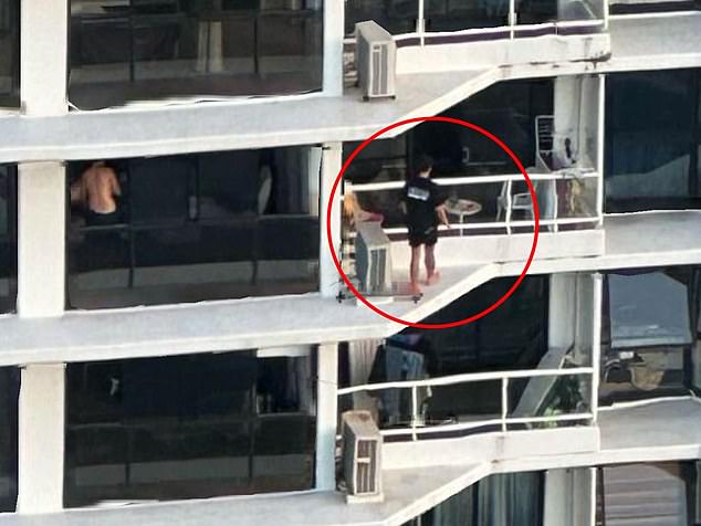 This photo of a man 'jumping off the balcony' has prompted authorities to issue a warning