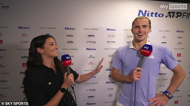 Alexander Zverev and Laura Robson had a 'flirty' interview during the ATP Finals in Turin