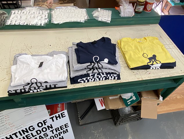 The quiet town has just three stores on Main Street, one of which has started selling $20 monkey T-shirts