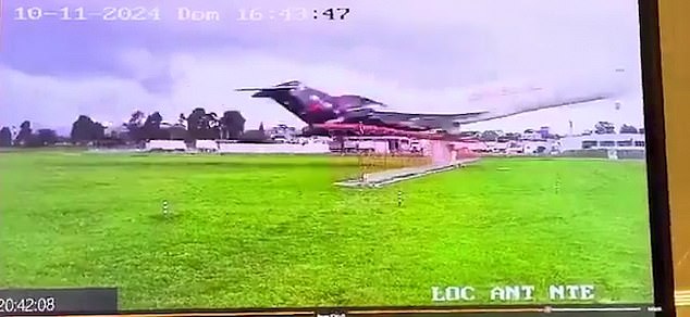 The plane crashed into the Instrument Landing System (ILS) at El Dorado International Airport in the Colombian capital Bogotá